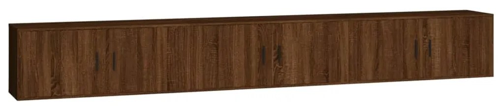 Mobili Porta TV a Parete 3 pz Rovere Marrone 100x34,5x40 cm