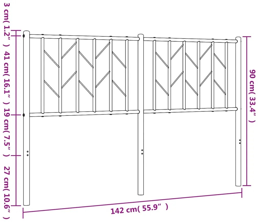 Testiera in Metallo Bianco 135 cm