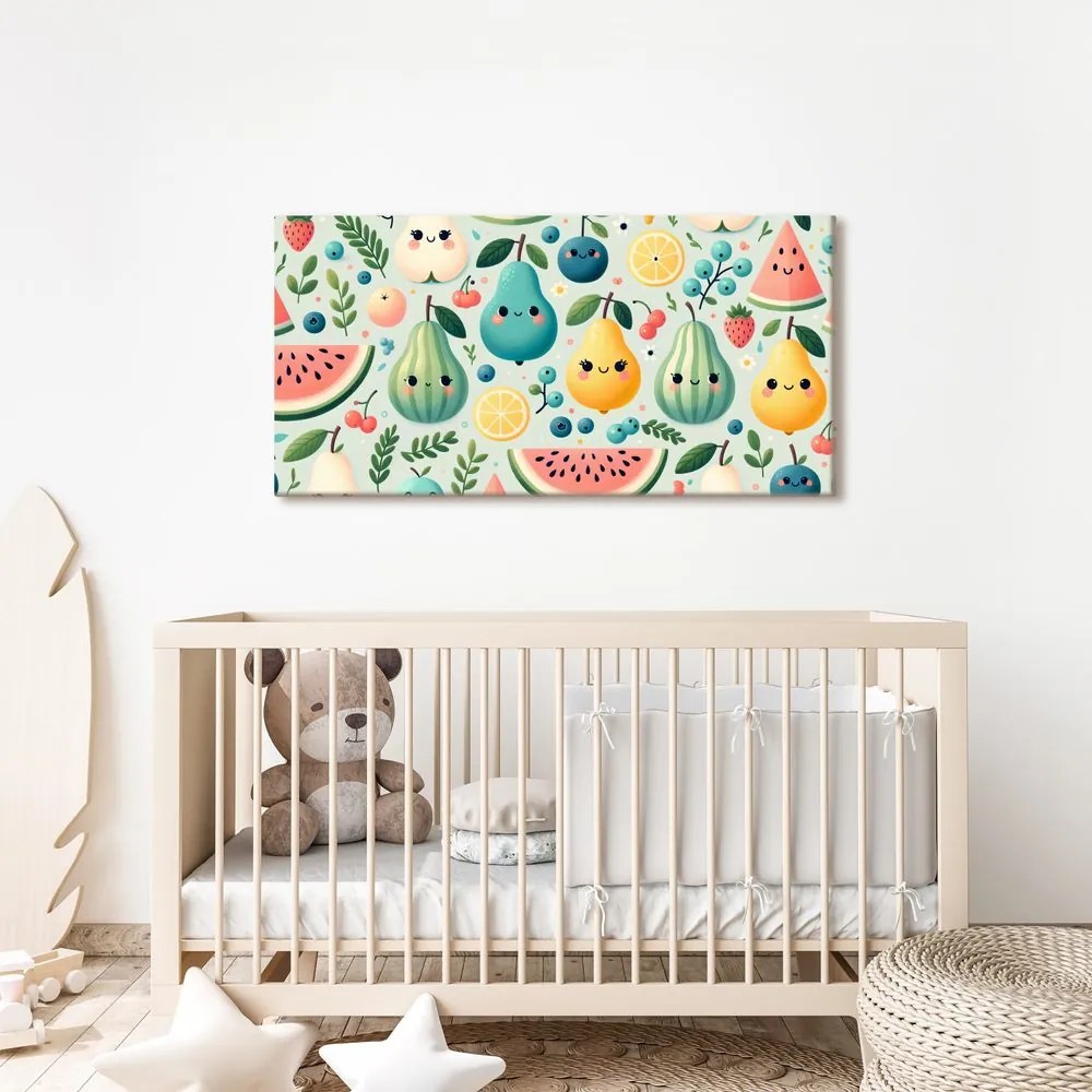 Quadro su tela – Frutta succosa con sorriso