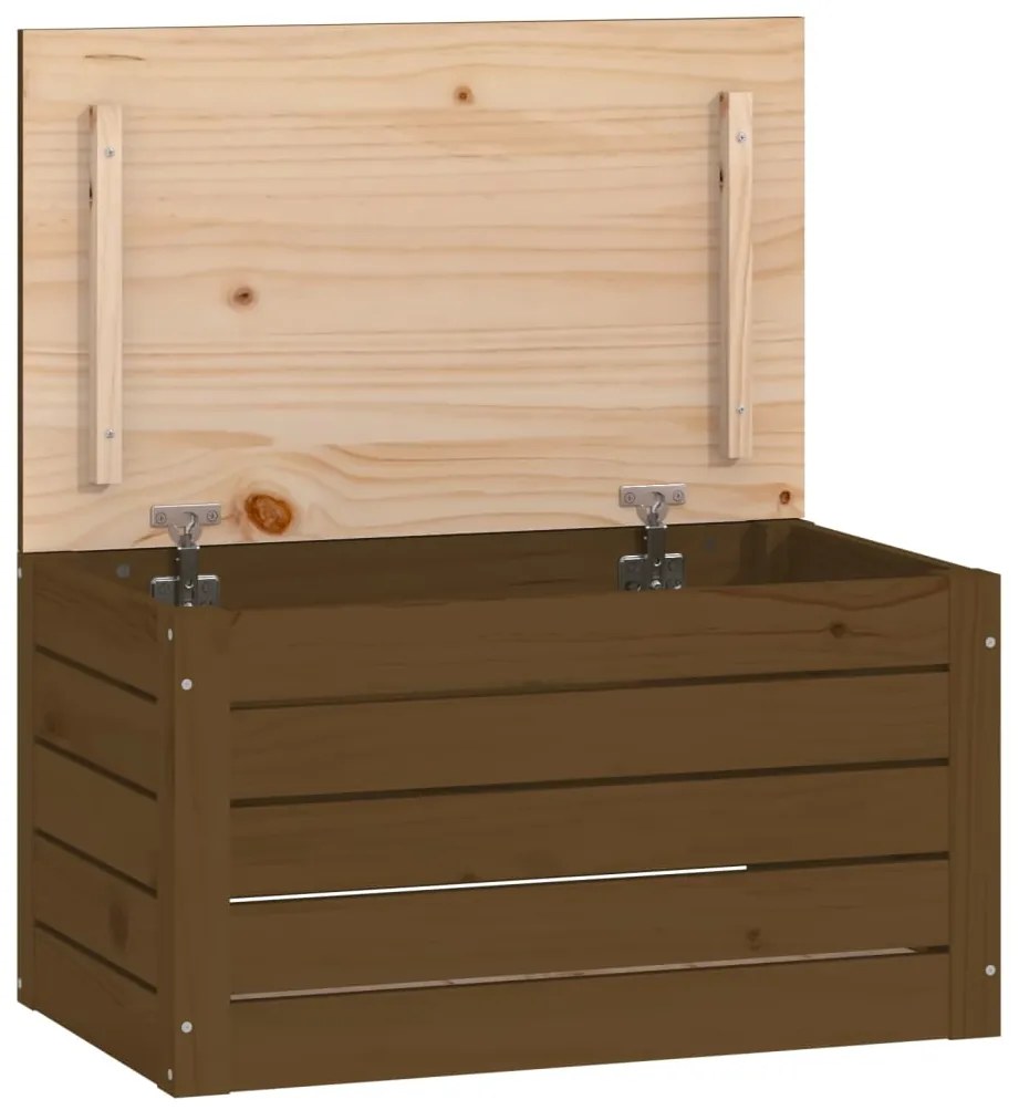 Contenitore portaoggetti miele 59,5x36,5x33cm massello di pino