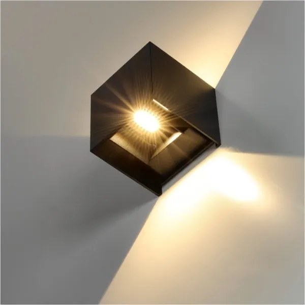 Applique a LED da esterno QUERK 2xLED/3W/230V 3000K IP54 nero
