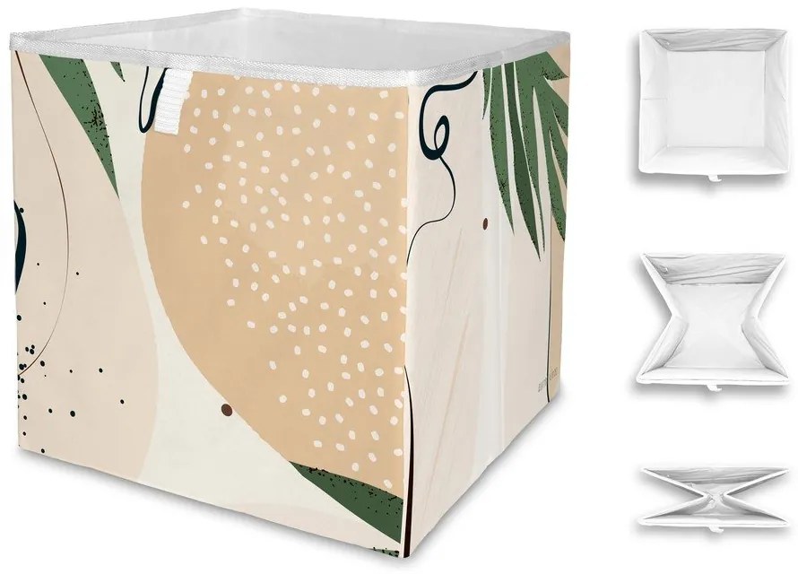 Contenitore in microfibra beige Abstract Dark, 32 l Abstract Art - Butter Kings