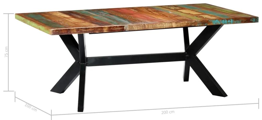 Tavolo da pranzo 200x100x75 cm in legno massello di recupero