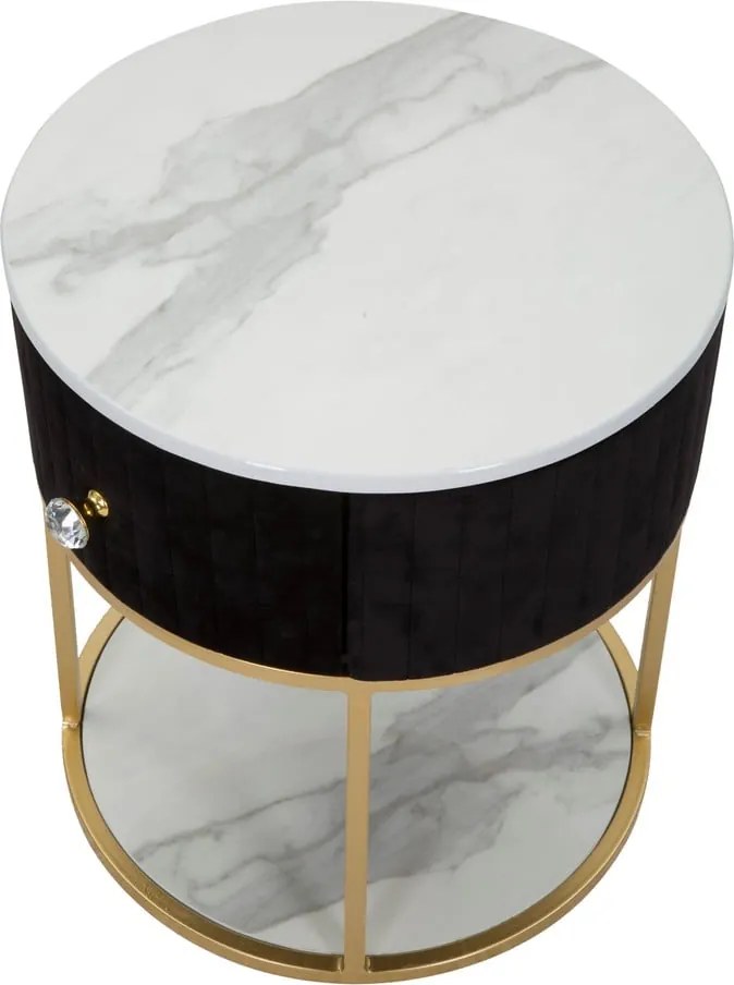 Comodino in nero e oro Montpellier - Mauro Ferretti