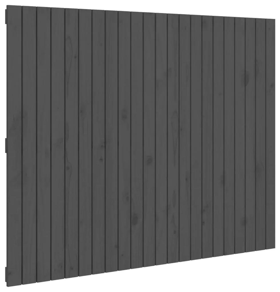 Testiera da parete grigia 140x3x110cm in legno massello di pino