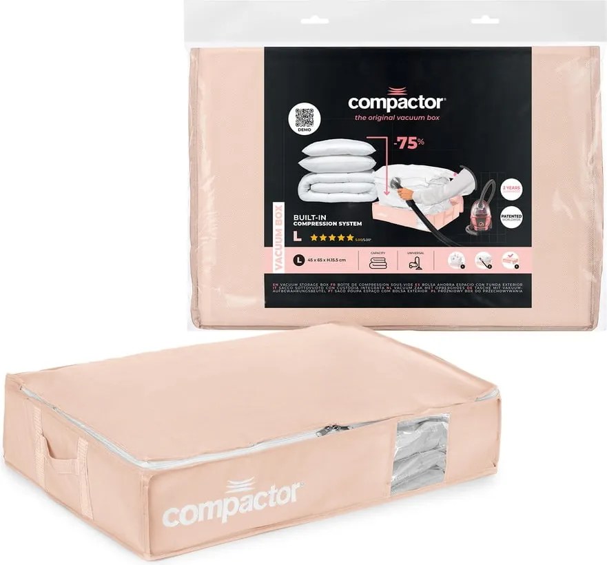 Organizer per sottoletto sottovuoto in plastica 65x45x15,5 cm Pink Edition – Compactor