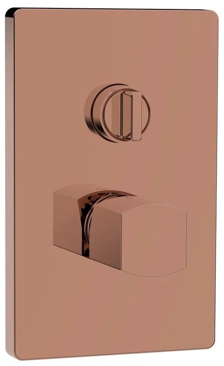 Rubinetto per doccia getto laminare cristallino ad incasso monocomando Coral rame lucido AQUASANIT
