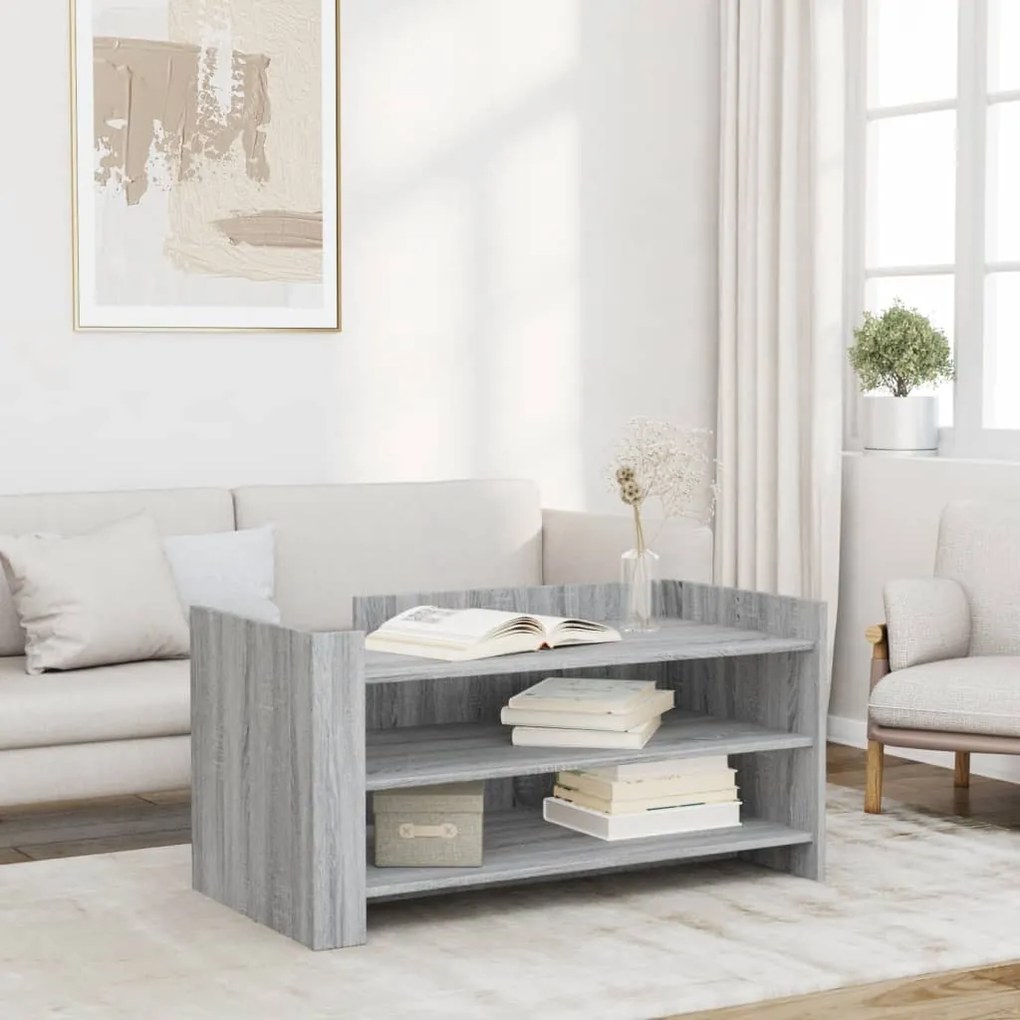 Tavolino Salotto Grigio Sonoma 100x50x50 Cm Legno Multistrato /
