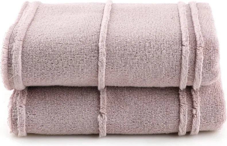 Set di asciugamani tipo terry rosa 2 pz 50x90 cm Arden – Foutastic