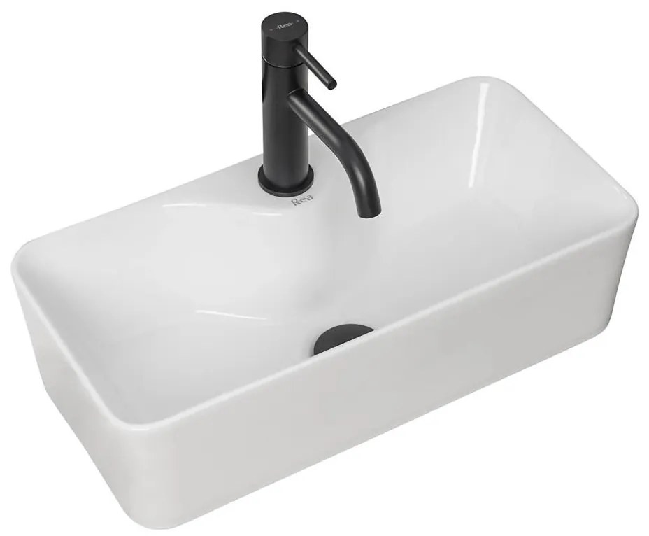 REA-U0699 - Lavabo da appoggio MERY 25x50,5 cm ceramica/bianco lucido