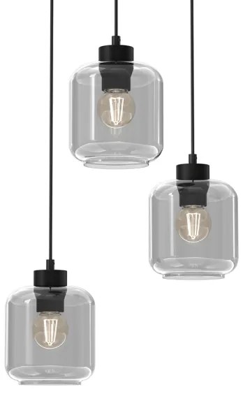 Lampadario a sospensione con filo SOMBRA 3xE27/60W/230V grigio