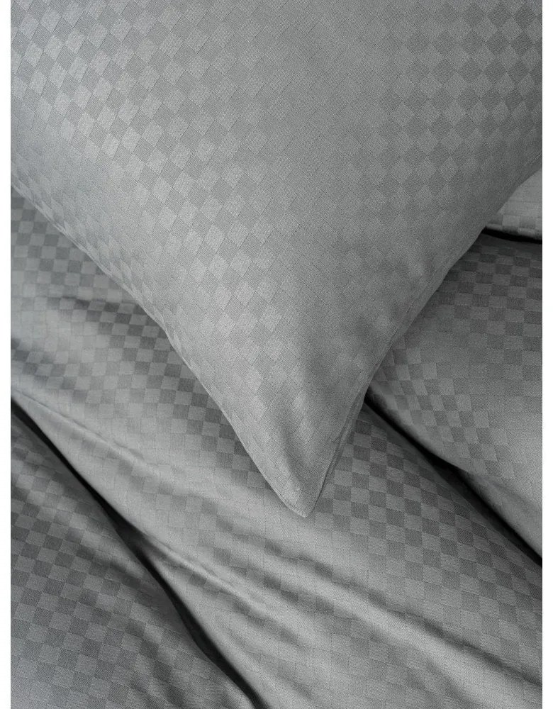 Set copripiumino e federa grigio in cotone renforcé per letto singolo 140x200 cm Checkered – Mila Home Luxury