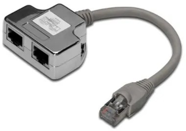 ADATT. 2XRJ45S F - 1RJ45S M CAT.5E