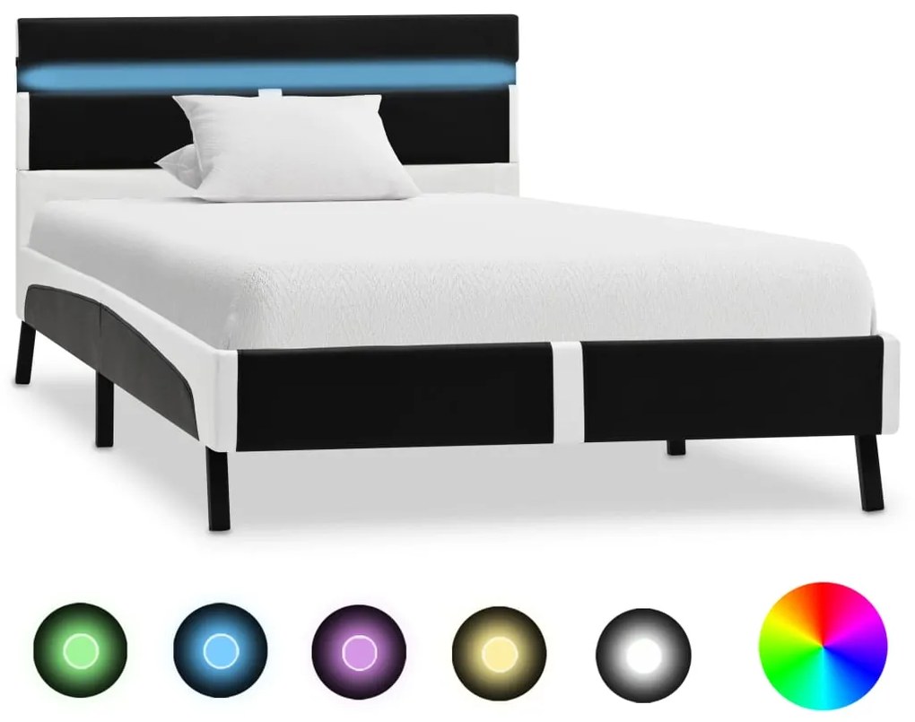 Giroletto con led nero in similpelle 90x200 cm