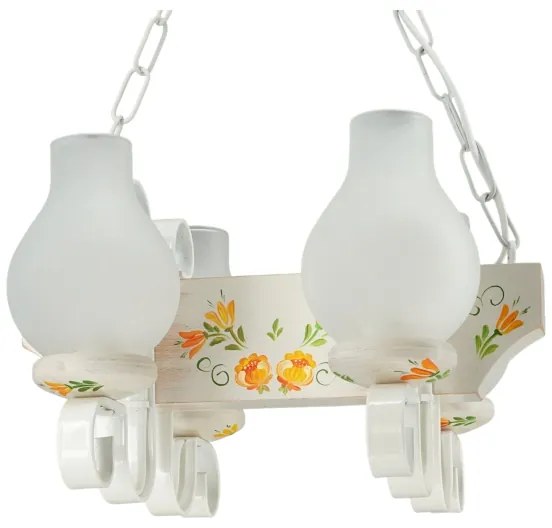 Brilagi - Lampadario con catena QUEEN 4xE14/40W/230V faggio/crema