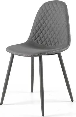 Sedia sala da pranzo ecopelle Grigio - SOFT 2 sedie