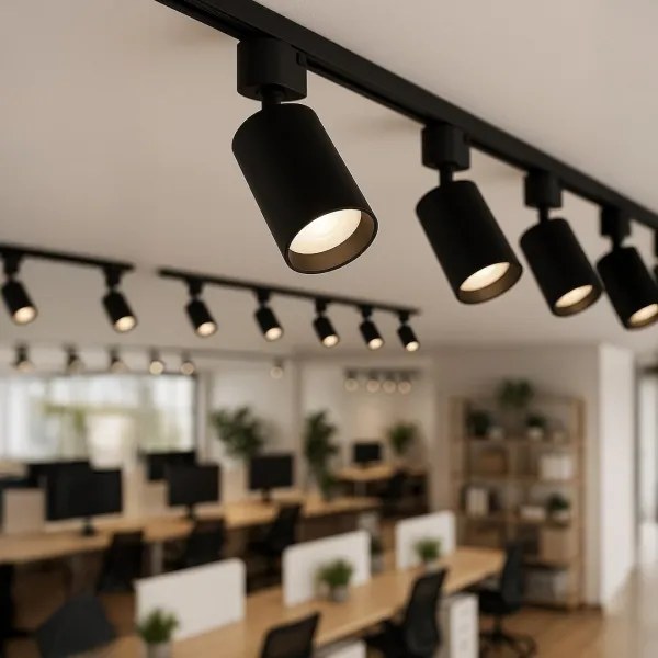 Faretto per sistema a binario monofase TIGER 1xGU10/10W/230V, nero