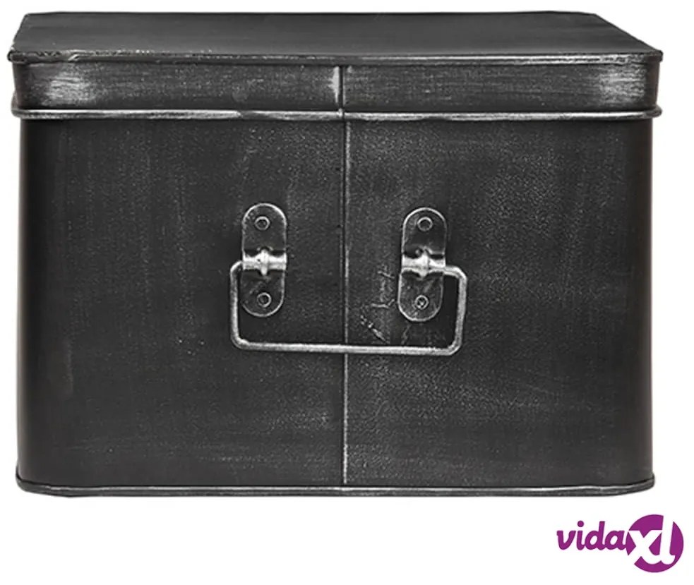 LABEL51 Scatola Portaoggetti Media 35x27x18 cm XL Nero Anticato