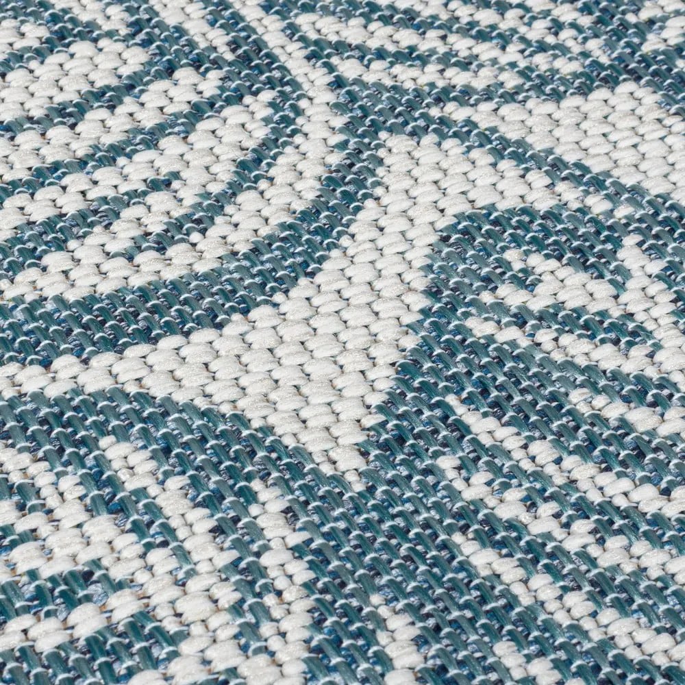 Tappeto da interno e esterno verde e blu 80x230 cm Bella Leaf – Flair Rugs