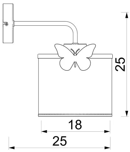 Applique per bambini SWEET 1xE27/15W/230V bianco/rosa/farfalla