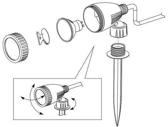 Eglo 98052 - Lampada LED RGB da esterno NEMA-C 1xGU10/5W/230V IP44