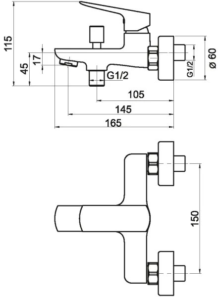 Novaservis - Rubinetto vasca da bagno NOBLESS EGO opaco nero