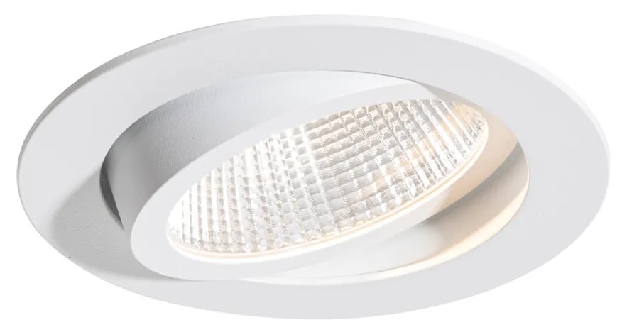 Faretto da incasso bianco 9,5 cm con LED 1300lm dimmerabile IP23 - Gaius