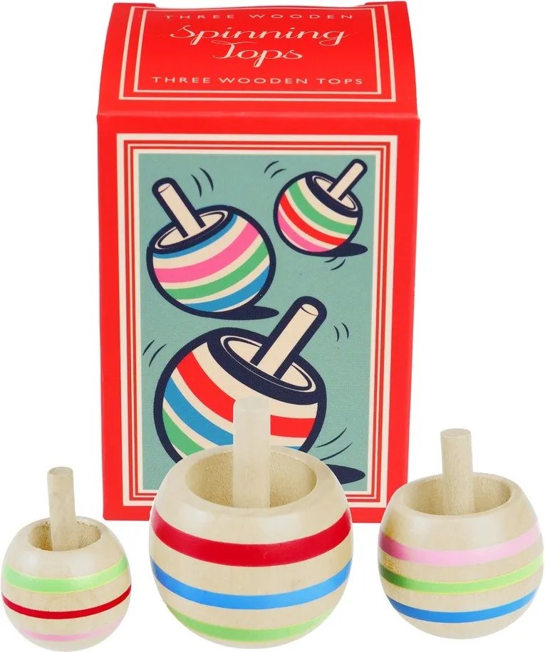 Set di 3 trottole in legno - Rex London