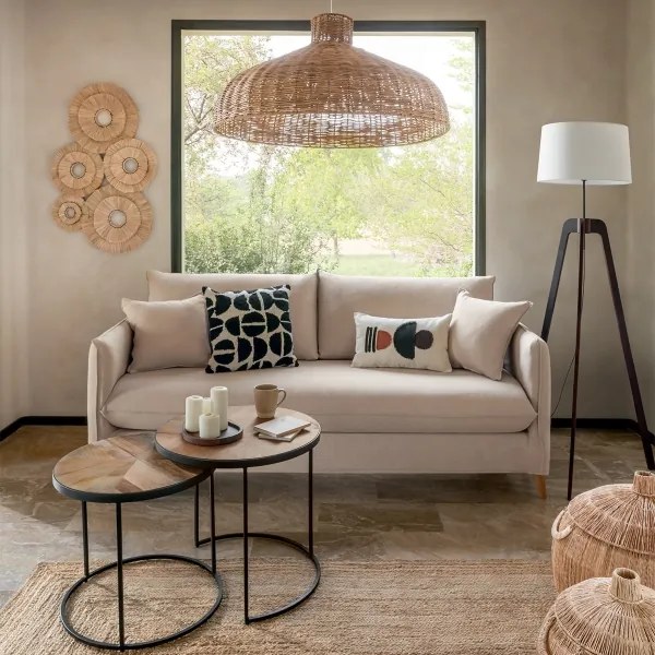 Atmosphera - Lampadario a sospensione con filo ORI 1xE27/40W/230V rattan