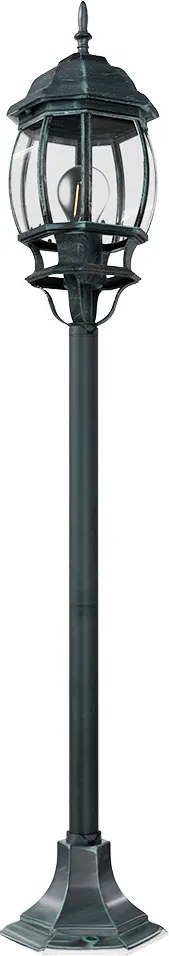 Lampione Storico Lanterna 110cm E27 IP54 Verde Anticato - Serie BELLINI