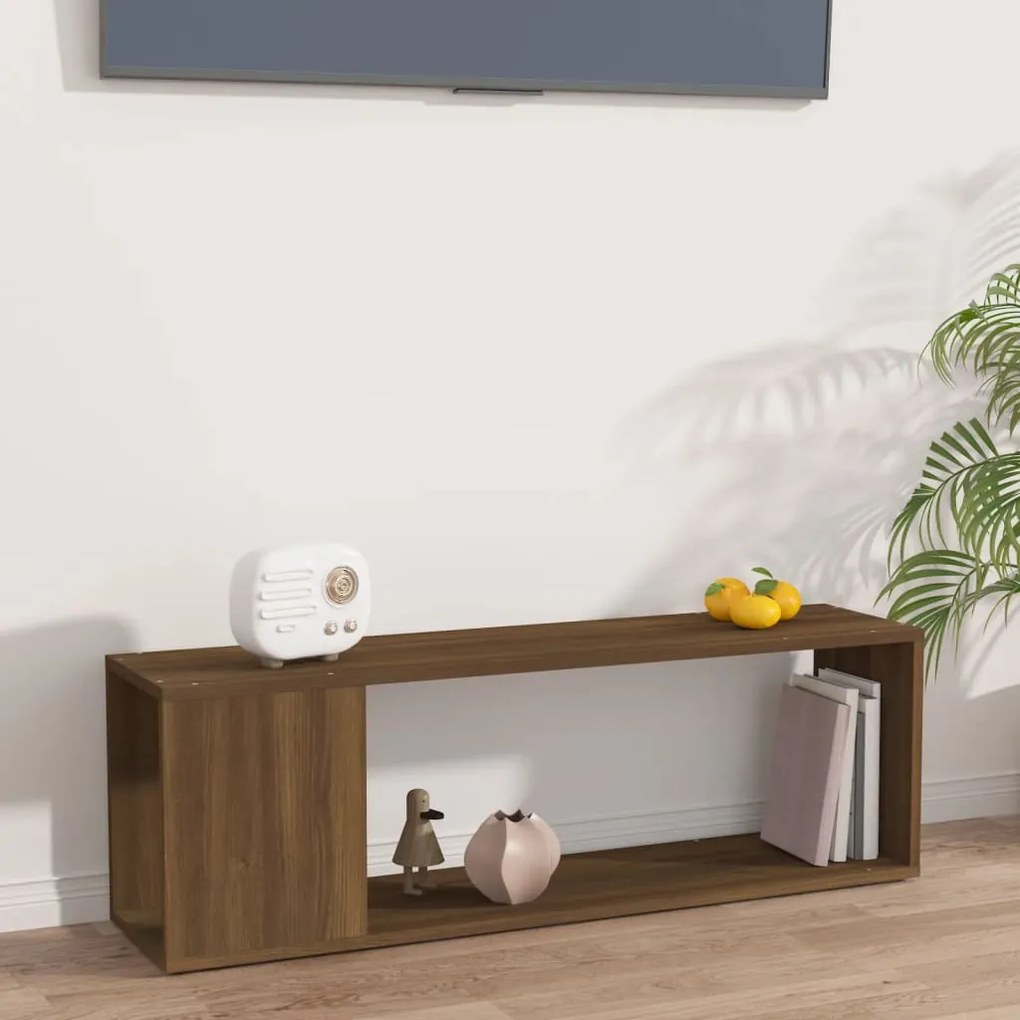 Mobile Tv Rovere Marrone 100x24x32 Cm İn Legno Multistrato /
