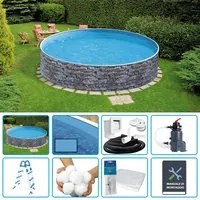 Piscina Fuori Terra Circolare Azuro Stone 3,60 H.0,90 M - Kit Easy