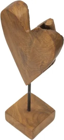 Scultura Cuore In Teak Ric. Cm 15X10X35 (Pezzi Unici - Non Rip. In Serie)