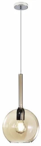 Sosp. cromo 1 luce media ambra 1155cr-sm-am