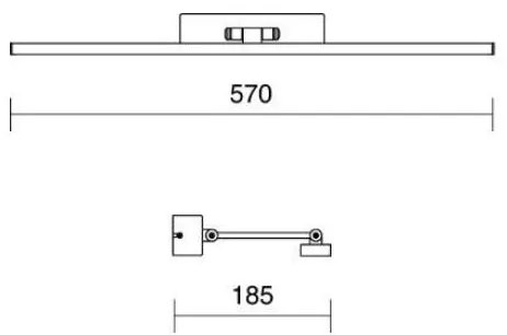 Applique ISYLUCE quadro doppio snodo mm 570 x185 LED 12W 3000k acciaio