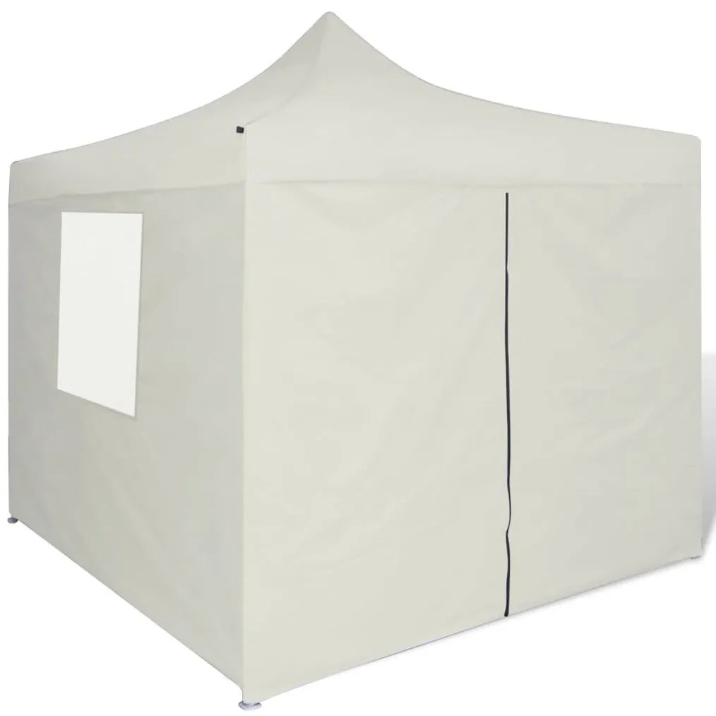 Tenda Pieghevole Crema 3 x 3 m con 4 Pareti