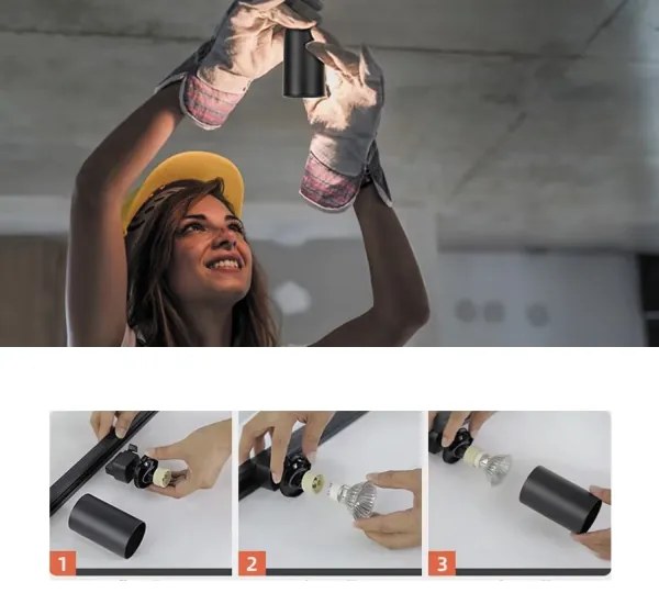 Faretto per sistema binario monofase 1xGU10/10W/230V bianco