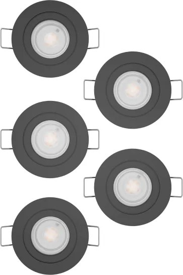 Eglo 902266 - Set da 5 faretti da incasso a LED BARRANCO LED/4,8W/230V nero