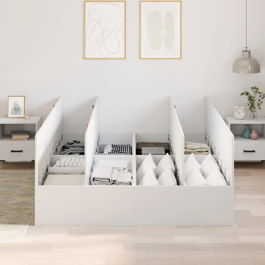Struttura letto bianca mdf 140 x 200 cm