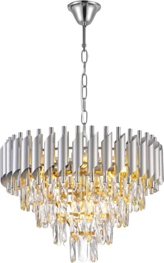 Brilagi - Lampadario a catena ECLIPSE 7xE14/10W/230V Ø 48 cm argento