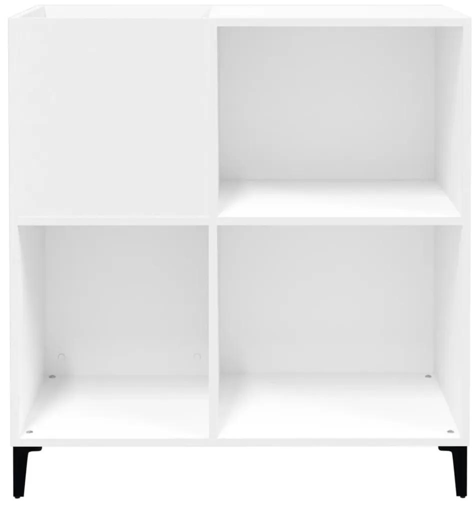 Mobile porta dischi bianco 84,5x38x89 cm in legno multistrato