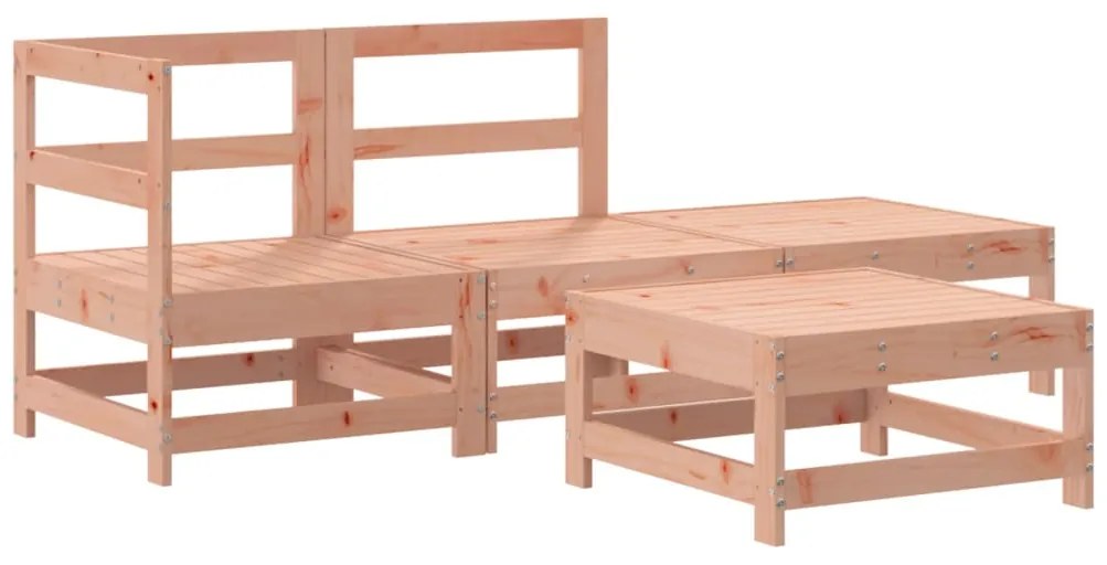 Set salotto da giardino 4 pz in legno massello di douglas