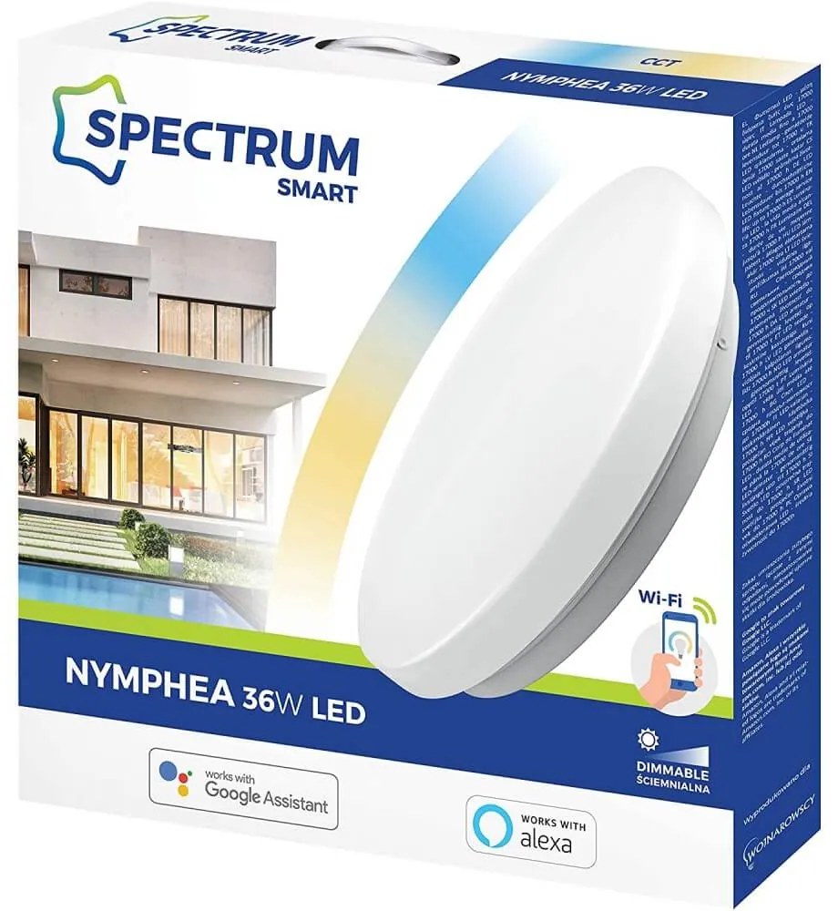 Plafoniera LED 36W smart CCT WiFi - Amazon Alexa e Google Home Colore Bianco Variabile CCT