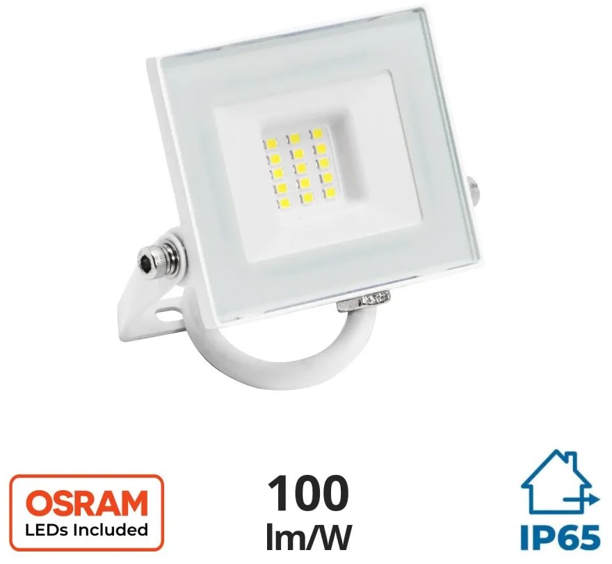 Faro LED 10W, Bianco, IP65, chip LED OSRAM Colore Bianco Caldo 3.000K