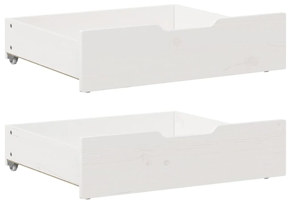 Cassettoni Da Letto 2 Pz Bianchi 65x55x16 Cm İn Legno Di Pino /