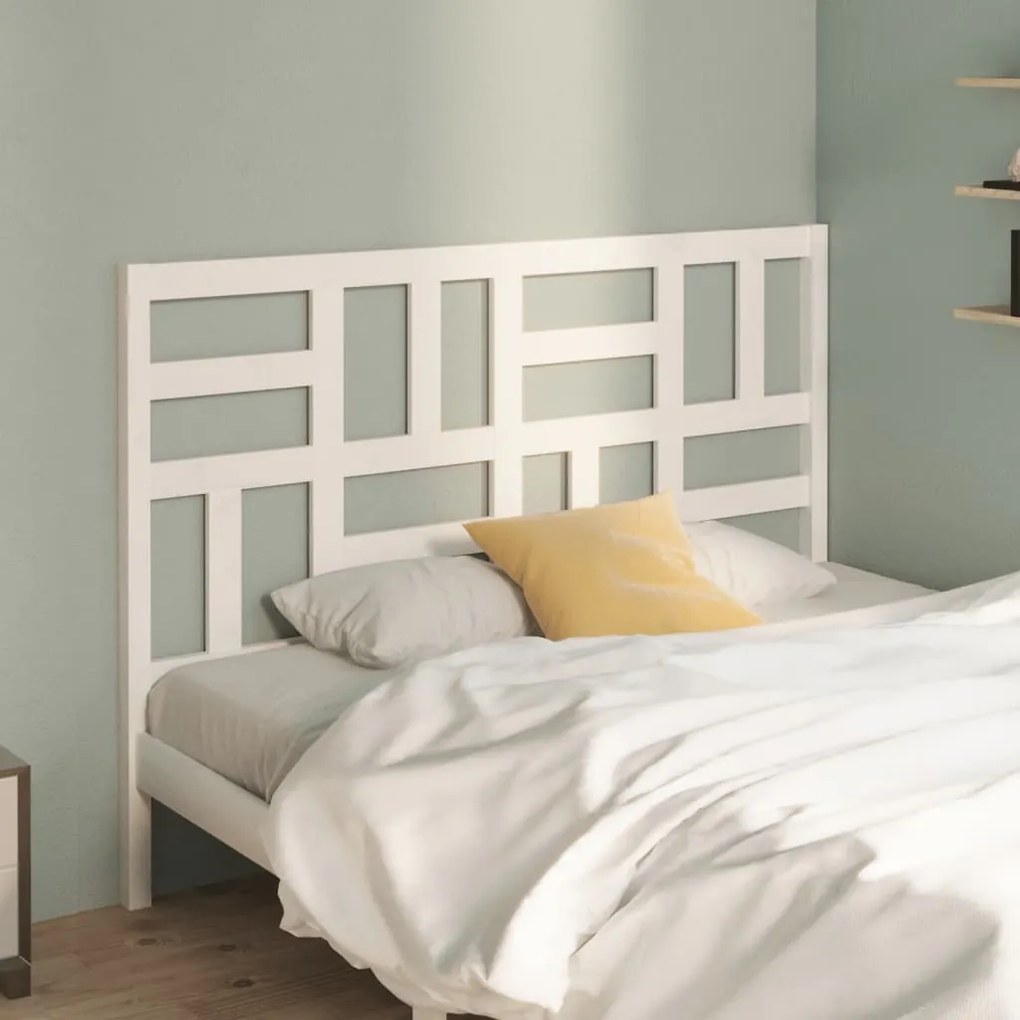 Testiera Per Letto Bianca 156x4x104 Cm Legno Massello Di Pino /