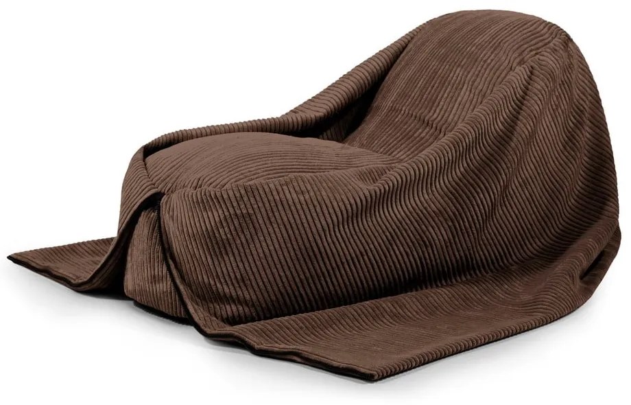 Pouf a sacco per bambini marrone scuro con rivestimento in velluto a coste Cocoon 120 – SLOWDOWN