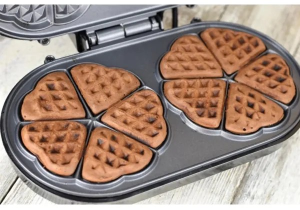 Heinner HWF-1000CR - Piastra per waffle 1000W/230V nera/rosa oro