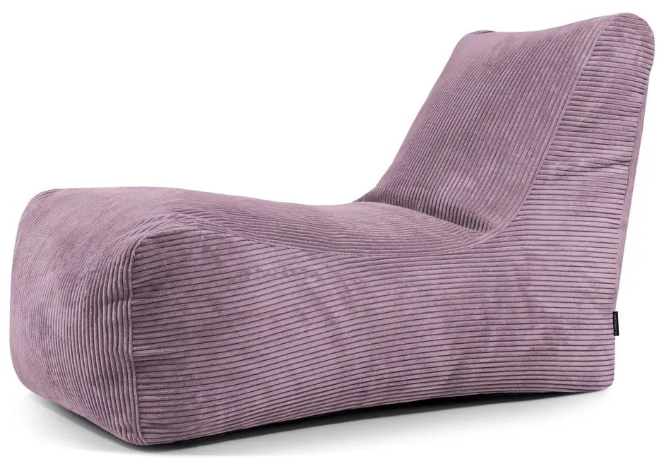 Puof a sacco viola con rivestimento in velluto a coste Lounge – SLOWDOWN