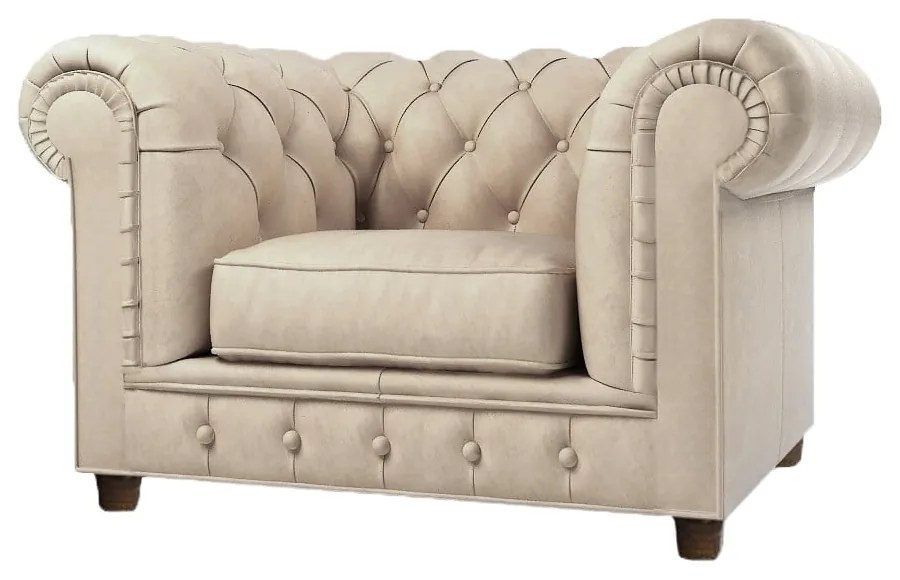 Poltrona in velluto crema Cambridge - Ropez